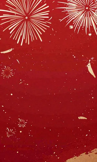 红色喜庆烟花丝带，圣诞新年节日背景