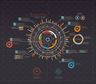 科幻未来科技操作仪表盘HUD元素图游戏UI图标界面边框矢量AI素材