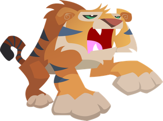 老虎卡通线条画素材