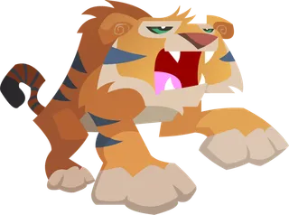 老虎卡通线条画素材