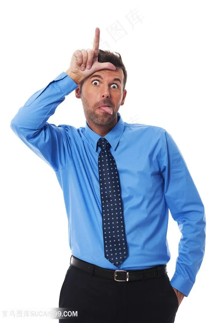 搞怪表情的商务男士高清图片