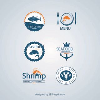 免抠海鲜食品标签