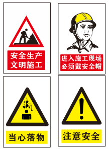 文明施工安全生产安全帽当心落物