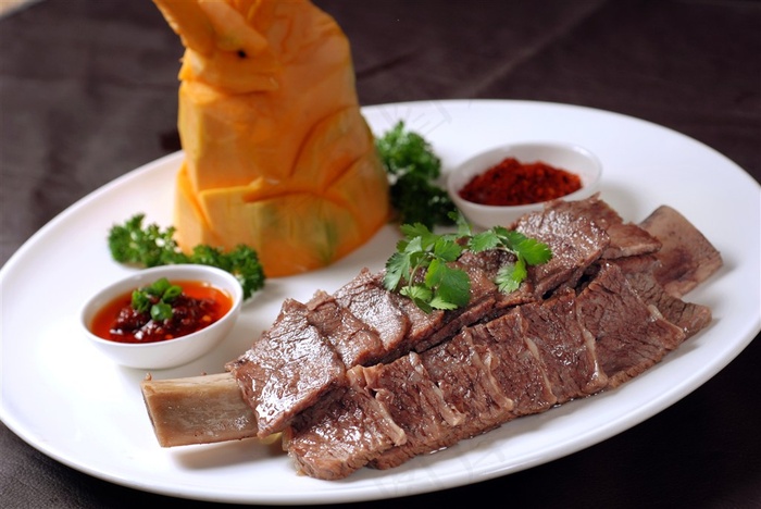 神佛雪花牛排美食素材