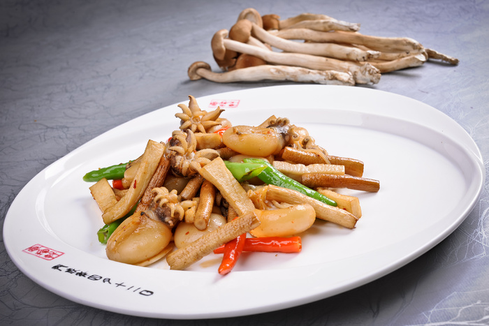 CXC04358双菇爆炒墨鱼仔