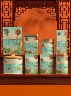 高端文创样机素材产品中国风国潮logo礼盒包装VI智能贴图PSD模板