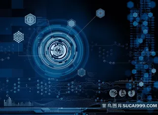 蓝色交互界面科技背景高清图片