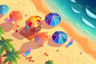 海滩海边夏日游泳背景