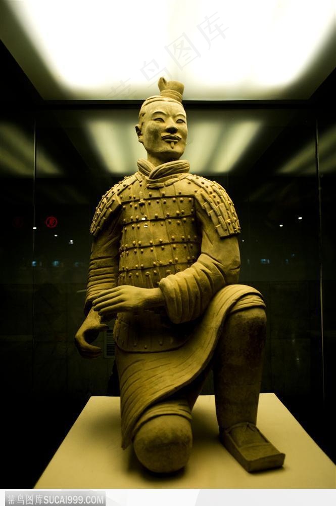 西安秦始皇陵兵马俑跪姿武士俑图片