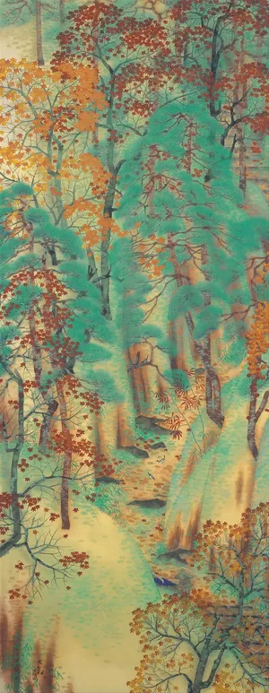 桥本关雪山水画作品素材