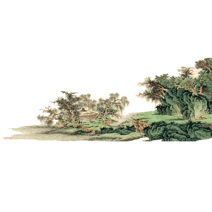 山水画素材中国风水墨画素材元素中国画