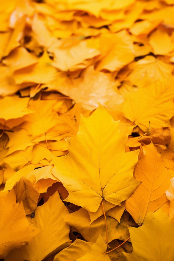 秋天黄色的落叶铺满了地上摄影图