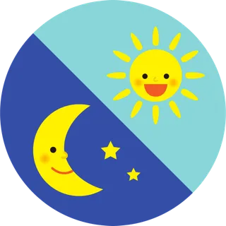 卡通风太阳月亮