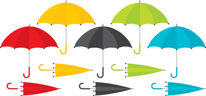 五彩雨伞卡通