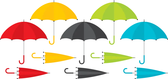 五彩雨伞卡通