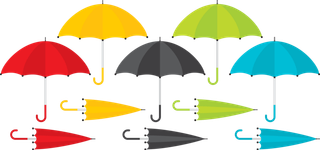 五彩雨伞卡通