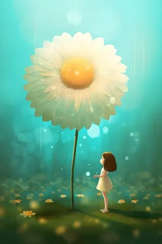 手绘插画花人物草原山森林大自然素材海报背景