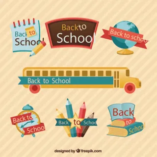 免抠彩色返校标签