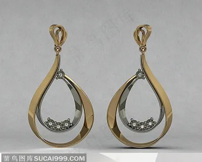 珠宝首饰戒指珠宝水滴钻石镶嵌黄金白金耳环