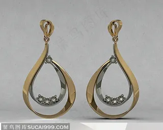 珠宝首饰戒指珠宝水滴钻石镶嵌黄金白金耳环