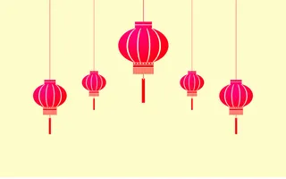 中国风古典传统图案边框纹理祥云灯笼装饰线条PSD背景素材