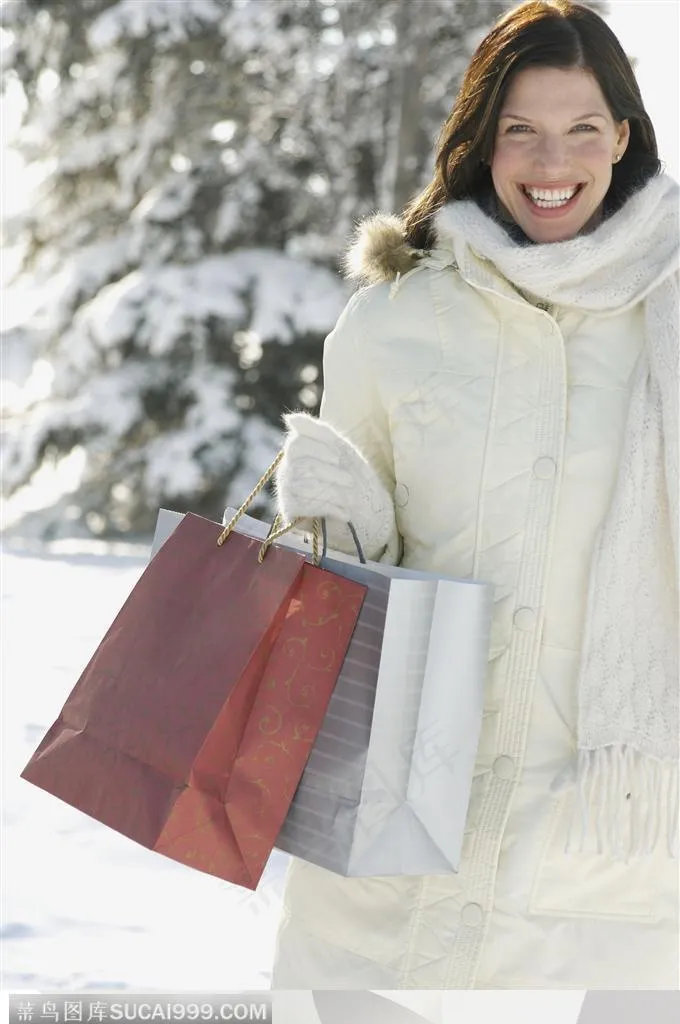 快乐圣诞节-提着购物袋的情侣