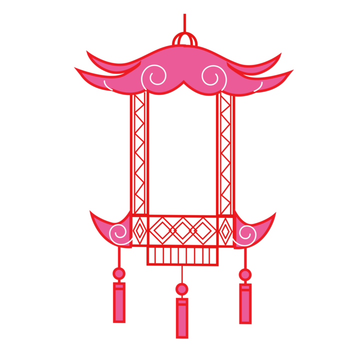 卡通手绘灯笼中秋节元宵节花灯新年海报元素PNG免扣PS素材