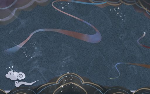 中国风复古国潮神话敦煌插画图案纸纹理肌理背景PSD设计模板素材