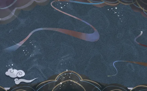 中国风复古国潮神话敦煌插画图案纸纹理肌理背景PSD设计模板素材