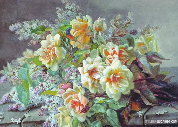 唯美花卉油画高清装饰画