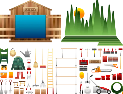 棚子棚子用具 棚工具 木制的 园艺 