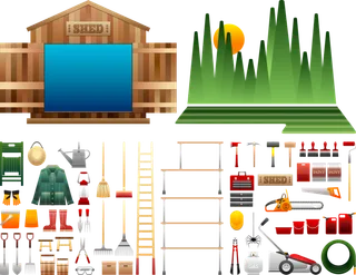 棚子棚子用具 棚工具 木制的 园艺 