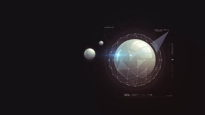 线条包围的3D球形图片