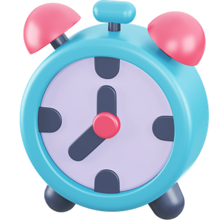 蓝色3d立体可爱闹钟时间