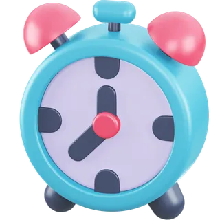 蓝色3d立体可爱闹钟时间