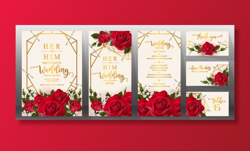 祝贺婚礼结婚邀请卡素材