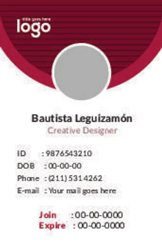 暗红工作证名片