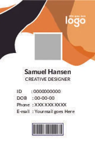 黑黄色工作证名片