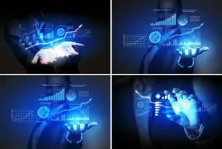 手势上的信息商务高清图片