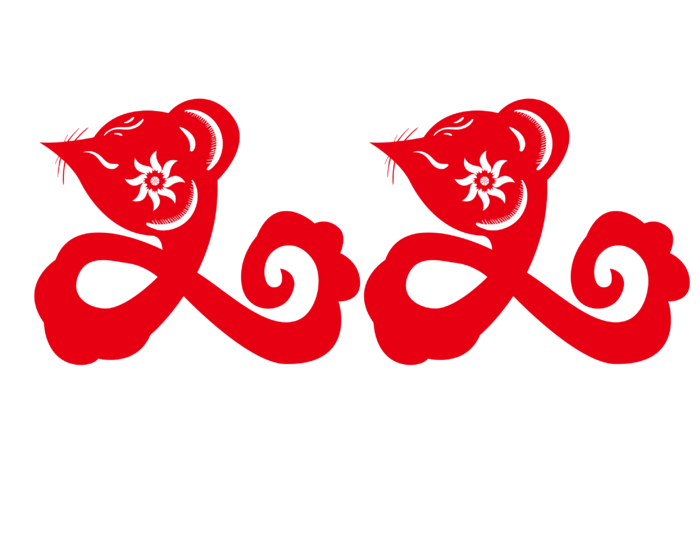 红色喜庆鼠年剪纸窗花新年快乐免扣PNG素材图片 (58)