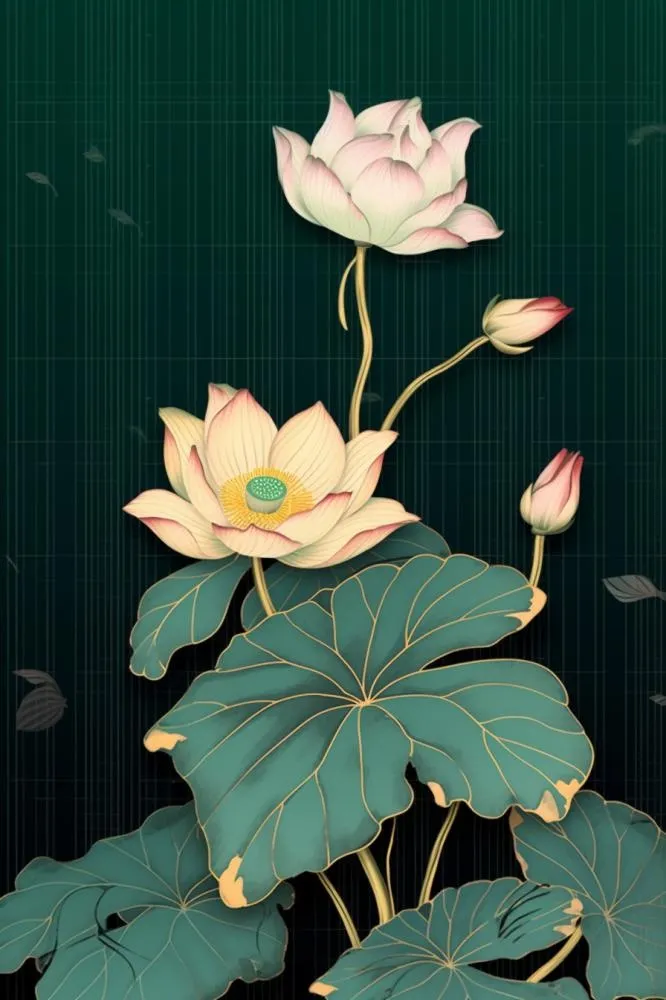 绿色简约清新莲花节气背景(896x1344)