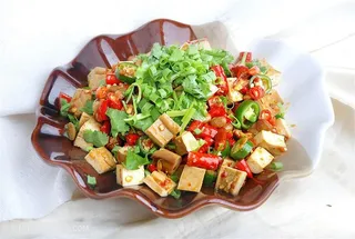 豆腐干农家豆腐烧老豆腐乡村豆腐菜摄影餐饮传统美食