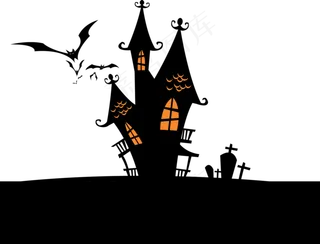万圣节节日卡通素材城堡