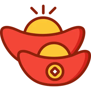 彩色元宝堆装饰