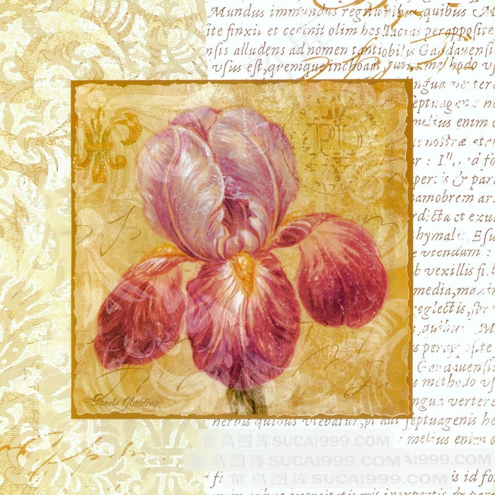 水彩复古花卉唯美油画