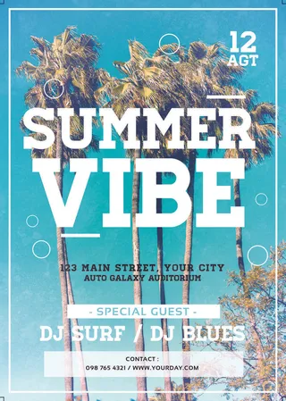 蓝天夏令营海报PSD素材