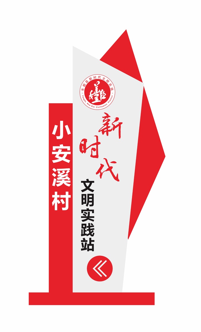 新时代文明实践站导视牌cdr矢量模版下载