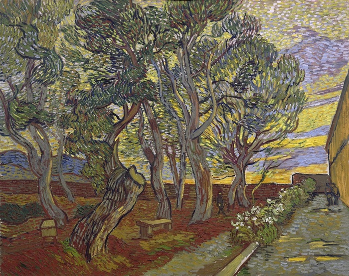 梵高风景绘画之树作品素材
