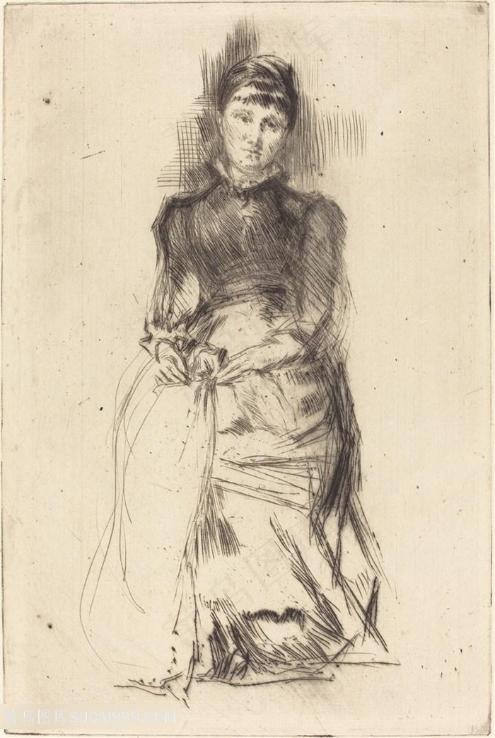 惠斯勒素描女性装饰画