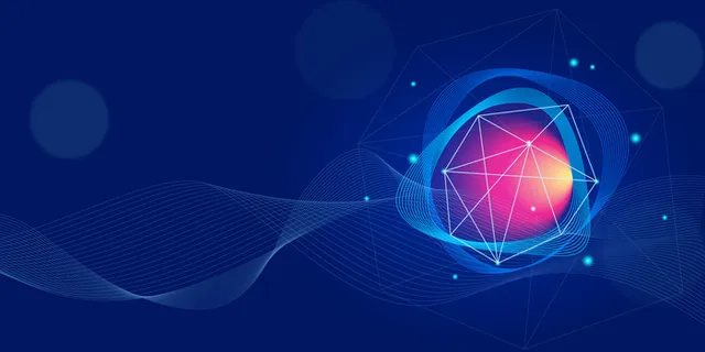 蓝色线条蓝光科幻科技展板背景